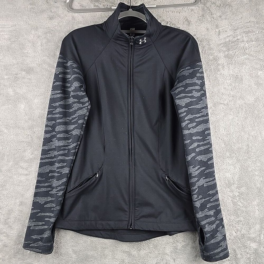 Under Armour Run Qualifier Jacket Womens Medium Black Hybrid 1/2 Zip Pullover